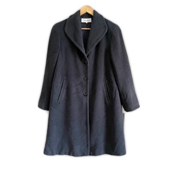 Rare 80s Calvin Klein Coat in Angora Wool Size 8